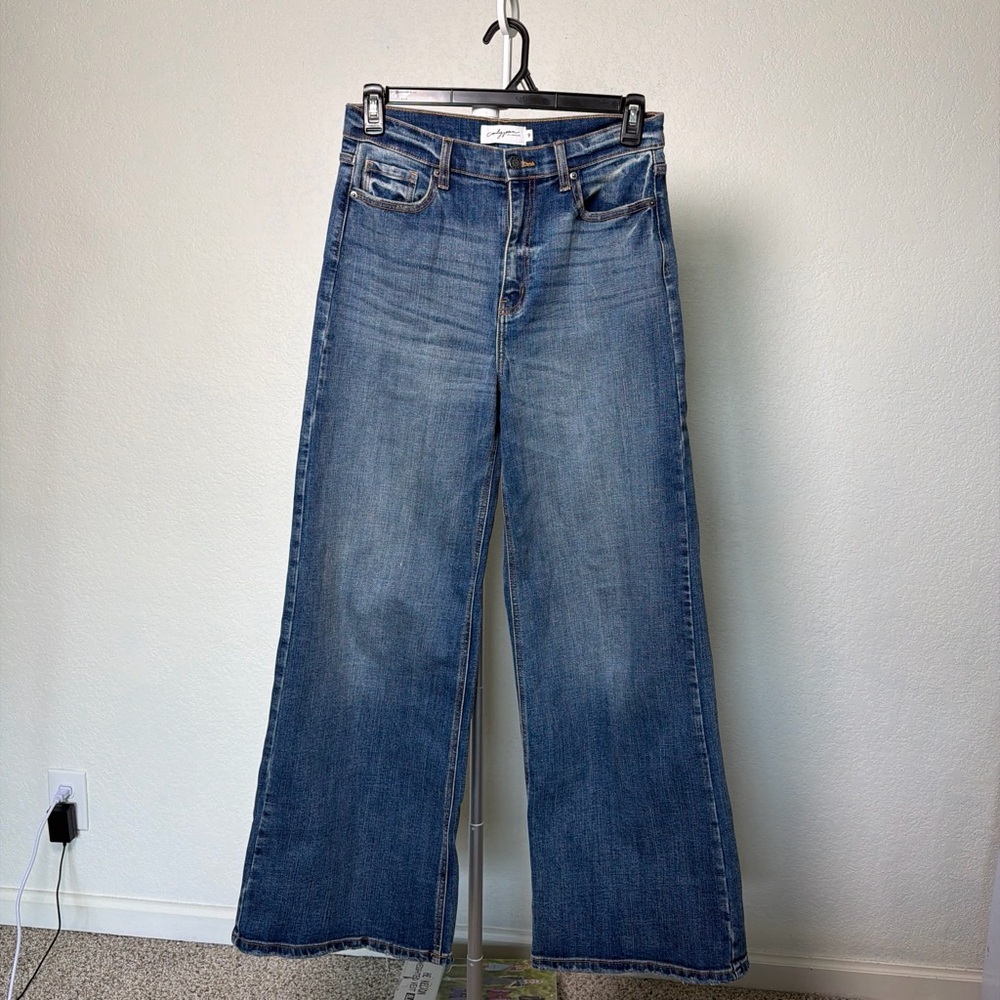 Carly Jean Los Angeles Medium Blue Wide-Leg Jeans